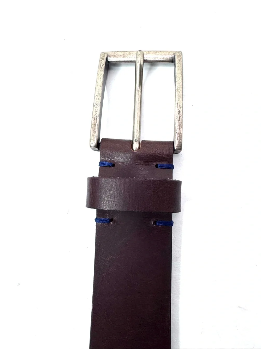 New Genuine Italian Leather Belt Made in Italy Brown Antique Brass Buckle Siz 32